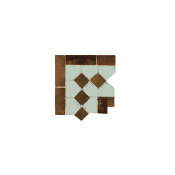 Mosaic House Moroccan tile Dfira DRH-H 19-30 Corner Brown Celadon Green  zellige, mosaic, zellij, field, pattern, glaze, simple, classic, octagonal 
